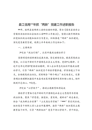 县工信局2023年抓“两新”党建工作述职报告.docx