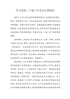2024年学习学习党的二十届三中全会个人心得感悟 汇编15份.docx