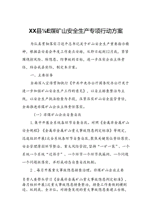 XX县非煤矿山安全生产专项行动方案.docx