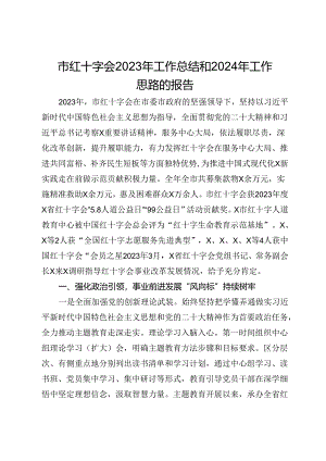 市红十字会2023年工作总结和2024年工作思路的报告.docx