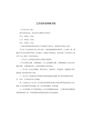 三方合作合同电子版.docx