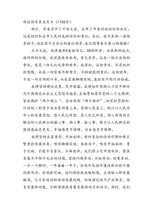 新任领导表态发言（1156字）.docx