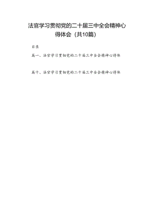 法官学习贯彻党的二十届三中全会精神心得体会(精选10篇通用).docx