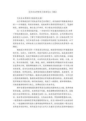 艺术专业考察实习报告范文（3篇）.docx