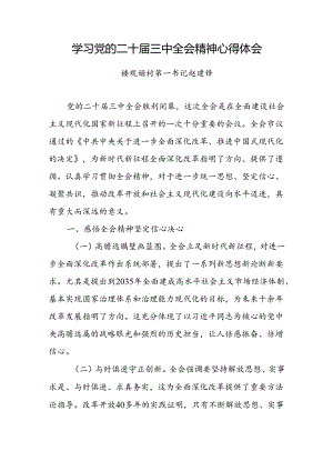 学习党的二十届三中全会精神心得体会 3篇.docx