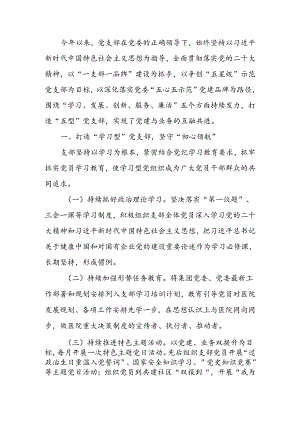 2024年上半年落实全面从严治党主体责任情况报告：打造“五型”党支部激活基层党建新动能.docx