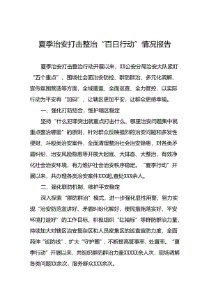 公安关于推进2024年夏季行动工作汇报17篇.docx