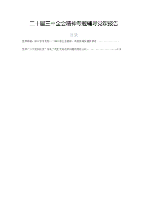 二十届三中全会精神专题辅导党课报告.docx
