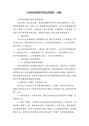 小学综合督导评估自评报告（3篇）.docx