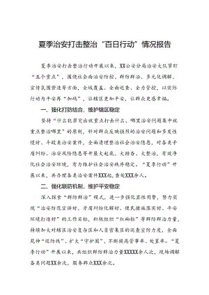 公安关于推进2024年夏季行动工作汇报十八篇.docx