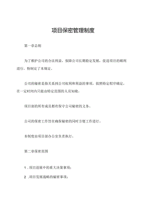 项目保密管理制度.docx