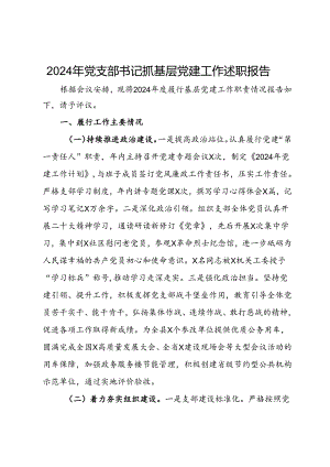 2024年党支部书记抓基层党建工作述职报告.docx