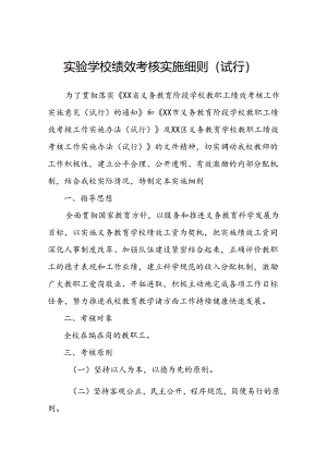 实验学校绩效考核实施细则.docx