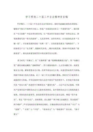 学习贯彻二十届三中全会精神发言稿.docx