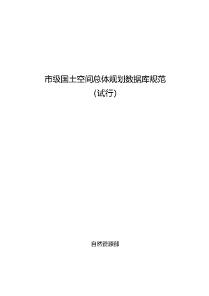 市级国土空间总体规划数据库规范（试行）.docx