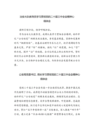 治安大队教导员学习贯彻党的二十届三中全会精神心得体会5篇（精选版）.docx