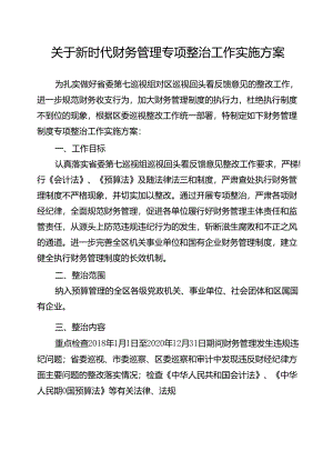 关于新时代财务管理专项整治工作实施方案.docx