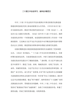 二十届三中全会学习心得体会3篇范文.docx