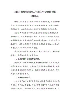 法院干警学习党的二十届三中全会精神心得体会.docx