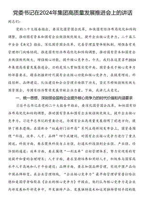 党委书记在2024年集团高质量发展推进会上的讲话.docx