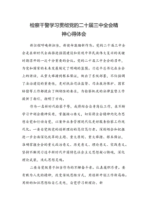 检察干警学习贯彻党的二十届三中全会精神心得体会精选.docx
