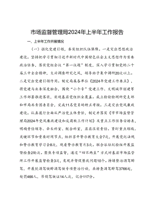 市场监督管理局2024年上半年工作报告.docx