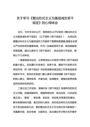 2024学习《整治形式主义为基层减负若干规定》心得体会四篇.docx