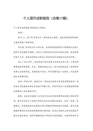 个人晋升述职报告(合集15篇).docx
