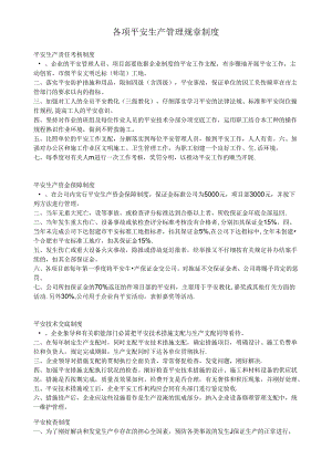 各项安全生产管理规章制度.docx