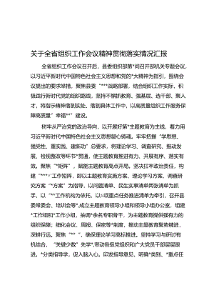 关于全省组织工作会议精神贯彻落实情况汇报.docx