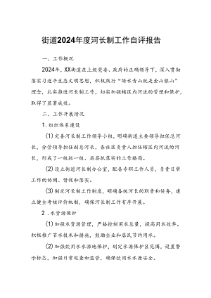 街道2024年度河长制工作自评报告.docx