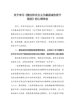关于《整治形式主义为基层减负若干规定》的学习体会.docx