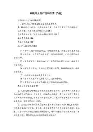 乡镇安全生产自评报告（3篇）_1.docx