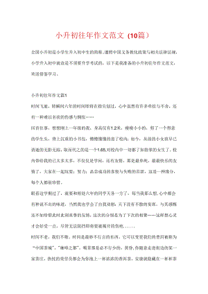 小升初往年作文范文（10篇）.docx
