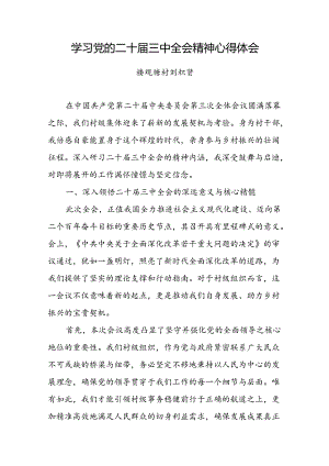 学习党的二十届三中全会精神心得体会 .docx