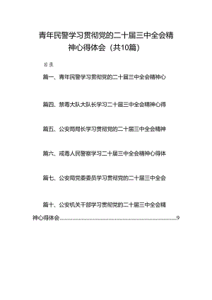 青年民警学习贯彻党的二十届三中全会精神心得体会范文10篇（详细版）.docx