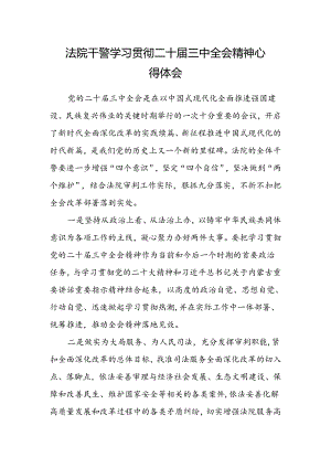 法院干警学习贯彻二十届三中全会精神心得体会.docx