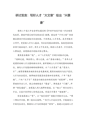 研讨发言：写好人才“大文章”绘出“兴景象”.docx