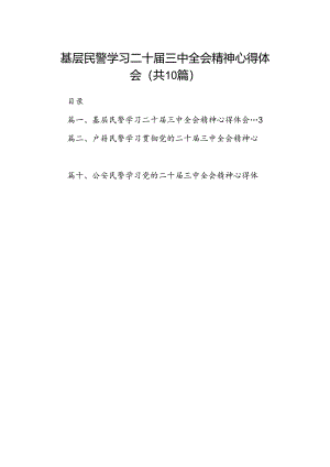 基层民警学习二十届三中全会精神心得体会最新精选版【10篇】.docx