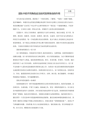 团队中的不同角色应该如何发挥各自的作用.docx