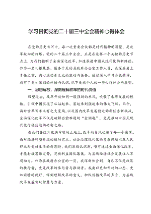 学习贯彻党的二十届三中全会精神心得体会.docx