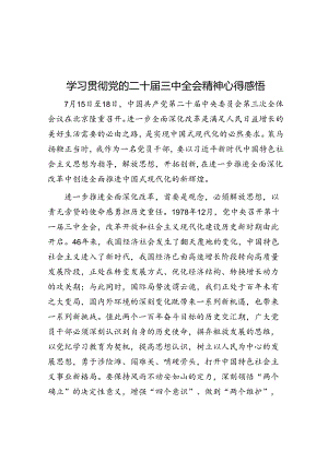 学习贯彻党的二十届三中全会精神心得感悟.docx