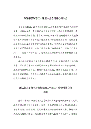 政法干部学习二十届三中全会精神心得体会5篇供参考.docx