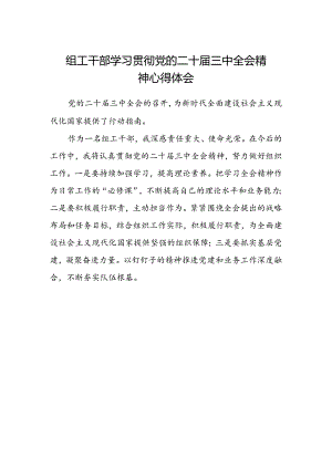 组工干部学习贯彻党的二十届三中全会精神心得体会.docx
