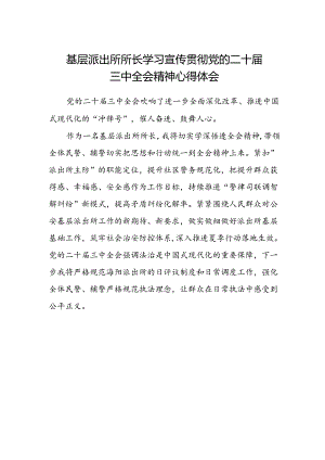 基层派出所所长学习宣传贯彻党的二十届三中全会精神心得体会.docx
