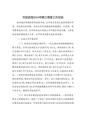 市发改局2024年第三季度工作总结.docx