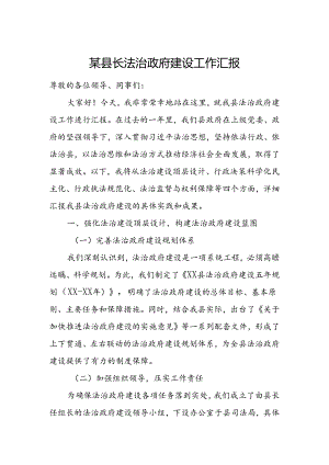 某县长法治政府建设工作汇报.docx