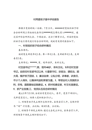 村两委班子届中评估报告11篇（最新版）.docx