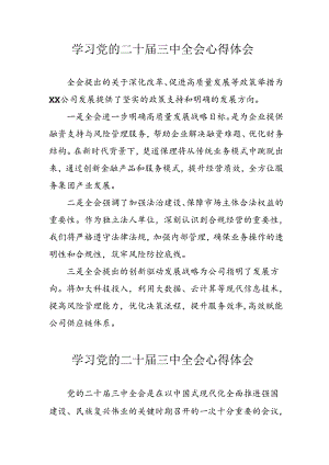 学习2024年学习党的二十届三中全会个人心得感悟 （汇编3份）.docx