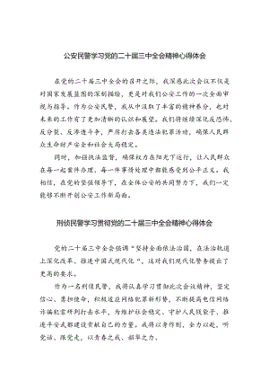 公安民警学习党的二十届三中全会精神心得体会范文8篇供参考.docx